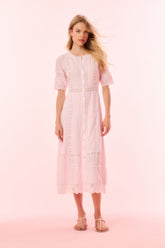 Francilla Cotton Midi Dress - BALLERINA PINK