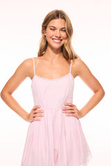 Harrisine Cotton Pinstripe Mini Dress - PINK RIVIERA