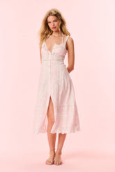 Judalon Cotton Midi Dress - POWDER PINK