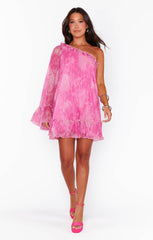 Wonder Mini Dress ~ Pink Fizz Glimmer