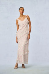 Radiance Fragrance Print Maxi Dress - STERLING DUSK