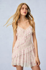 Serima Fragrance Print Mini Dress - STERLING DUSK