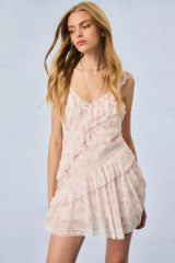 Serima Fragrance Print Mini Dress - STERLING DUSK