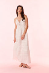 Terria Cotton Scalloped Maxi Dress