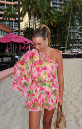 Wonder Mini Dress ~ Watercolor Floral Chiffon