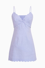 Sydow Linen Cut-Out Mini Dress - SUMMER SKY BLUE